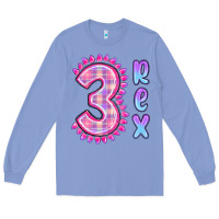 Colony Blue 3 rex pink dinosaur Long Sleeve Tee - MaliasSmallBusiness