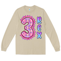 Mushroom 3 rex pink dinosaur Long Sleeve Tee - MaliasSmallBusiness