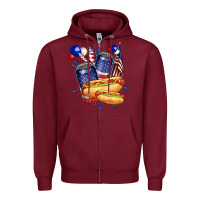Burgundy hotdog with beers billie wilder Zipper Hoodie - texasbilliewilder