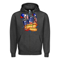 Charcoal Heather hotdog with beers billie wilder Zipper Hoodie - texasbilliewilder