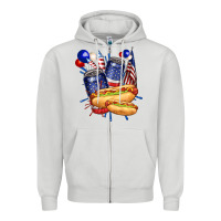 Dove Grey hotdog with beers billie wilder Zipper Hoodie - texasbilliewilder