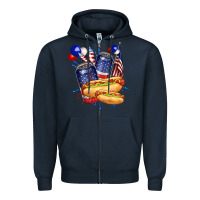 Navy hotdog with beers billie wilder Zipper Hoodie - texasbilliewilder