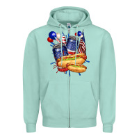 Seafoam hotdog with beers billie wilder Zipper Hoodie - texasbilliewilder
