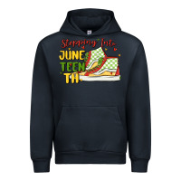 Navy stepping into juneteenth Urban Hoodie - MaliasSmallBusiness