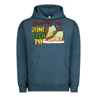 Pigment Midnight Navy stepping into juneteenth Urban Hoodie - MaliasSmallBusiness