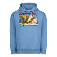 Pigment Pebble Blue stepping into juneteenth Urban Hoodie - MaliasSmallBusiness
