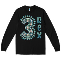 Black 3 rex green dinosaur Long Sleeve Tee - MaliasSmallBusiness
