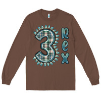 Chestnut 3 rex green dinosaur Long Sleeve Tee - MaliasSmallBusiness