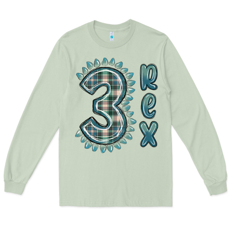 3 Rex Green Dinosaur Long Sleeve Tee by MaliasSmallBusiness | Teevron