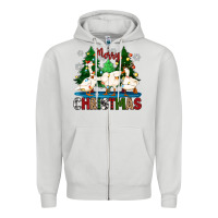 Dove Grey merry christmas duck Zipper Hoodie - Zillion Design Studio