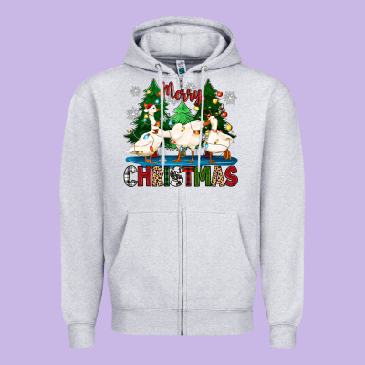 Zipper Hoodie merry christmas duck