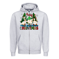 Heather Grey merry christmas duck Zipper Hoodie - Zillion Design Studio