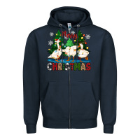 Navy merry christmas duck Zipper Hoodie - Zillion Design Studio