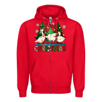 Red merry christmas duck Zipper Hoodie - Zillion Design Studio