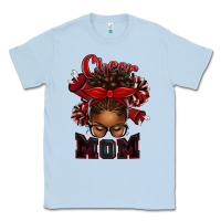 Dusty Blue cheer mom afro messy bun Classic Tee - texasbilliewilder