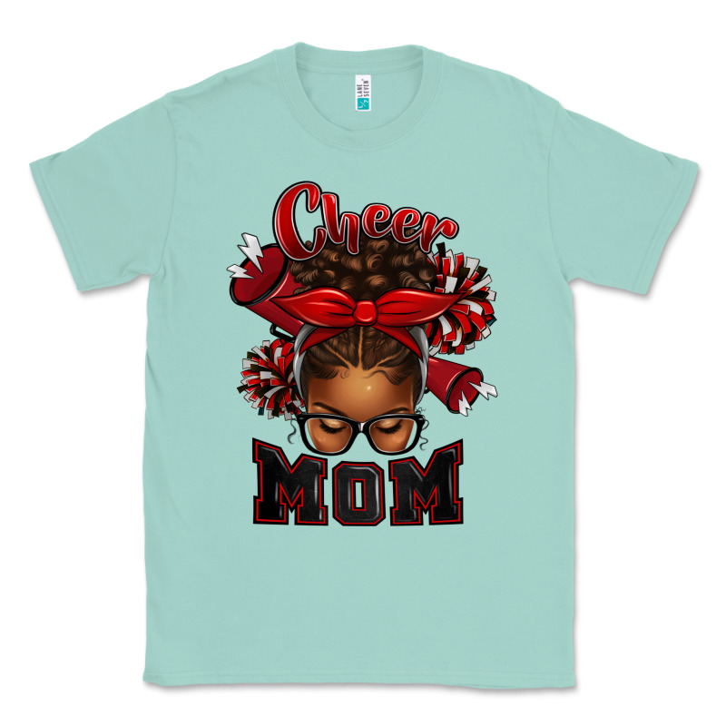 Cheer Mom Afro Messy Bun Classic Tee by texasbilliewilder | Teevron