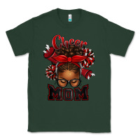 Sports Green cheer mom afro messy bun Classic Tee - texasbilliewilder