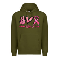 Army Green Peace love cure Premium Hoodie - NancyCooperArtShop