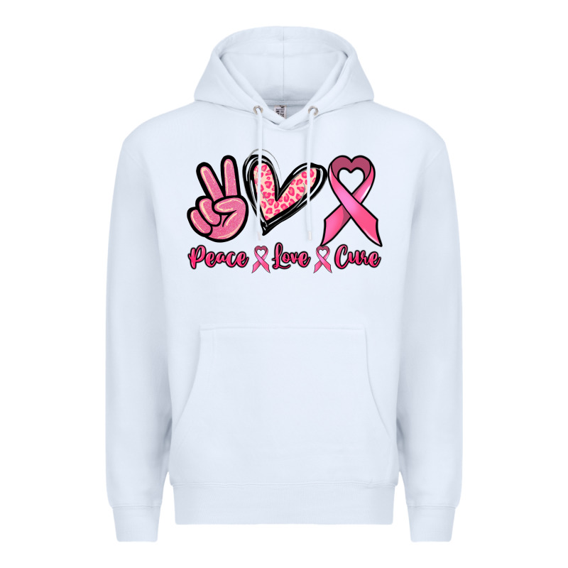Peace Love Cure Premium Hoodie by NancyCooperArtShop | Teevron