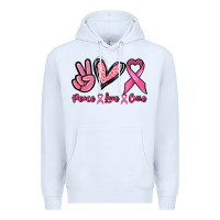White Peace love cure Premium Hoodie - NancyCooperArtShop