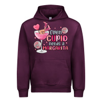 Mauve Wine even cupid needs a margarita Urban Hoodie - MaliasSmallBusiness