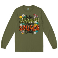 Army Green be the reason someone smiles today Long Sleeve Tee - MaliasSmallBusiness