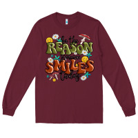 Burgundy be the reason someone smiles today Long Sleeve Tee - MaliasSmallBusiness