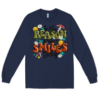 Navy be the reason someone smiles today Long Sleeve Tee - MaliasSmallBusiness