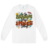White be the reason someone smiles today Long Sleeve Tee - MaliasSmallBusiness