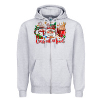 Heather Grey current mood coffee cups Zipper Hoodie - Zillion Design Studio