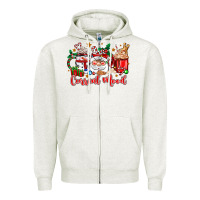 Oatmeal Heather current mood coffee cups Zipper Hoodie - Zillion Design Studio
