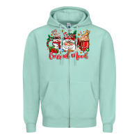 Seafoam current mood coffee cups Zipper Hoodie - Zillion Design Studio