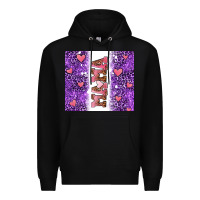 Black purple leopard pink mama hearts Premium Hoodie - AdoDesignShop