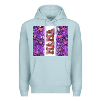 Blue Mist purple leopard pink mama hearts Premium Hoodie - AdoDesignShop