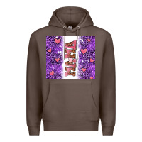 Coffee purple leopard pink mama hearts Premium Hoodie - AdoDesignShop