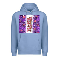 Colony Blue purple leopard pink mama hearts Premium Hoodie - AdoDesignShop