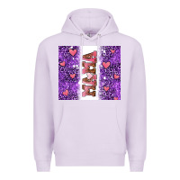 Lilac purple leopard pink mama hearts Premium Hoodie - AdoDesignShop