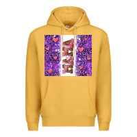 Mustard purple leopard pink mama hearts Premium Hoodie - AdoDesignShop