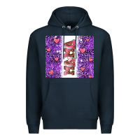 Navy purple leopard pink mama hearts Premium Hoodie - AdoDesignShop