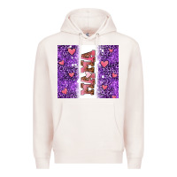 Pale Pink purple leopard pink mama hearts Premium Hoodie - AdoDesignShop