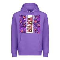 Purple Leopard Pink Mama Hearts Premium Hoodie | Teevron