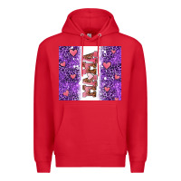 Red purple leopard pink mama hearts Premium Hoodie - AdoDesignShop