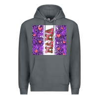Rock purple leopard pink mama hearts Premium Hoodie - AdoDesignShop