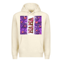 Sandshell purple leopard pink mama hearts Premium Hoodie - AdoDesignShop
