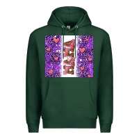 Sports Green purple leopard pink mama hearts Premium Hoodie - AdoDesignShop
