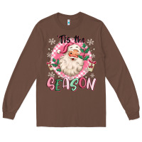 Chestnut pink santa 'tis the season Long Sleeve Tee - MaliasSmallBusiness
