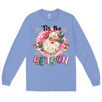 Colony Blue pink santa 'tis the season Long Sleeve Tee - MaliasSmallBusiness