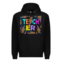 Black Western Teacher Flash Premium Hoodie - LillyAllenDesigns