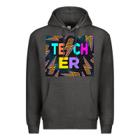 Charcoal Heather Western Teacher Flash Premium Hoodie - LillyAllenDesigns
