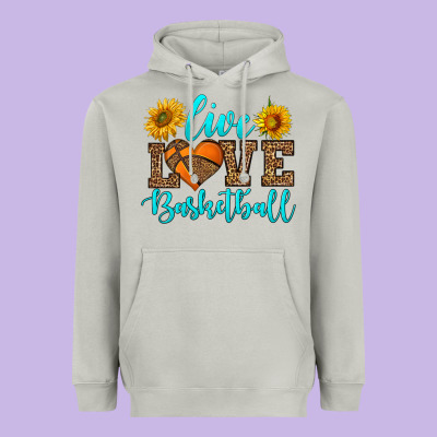 Live Love Basketball Heavyweight Hoodie Designed By Hra Design Shop